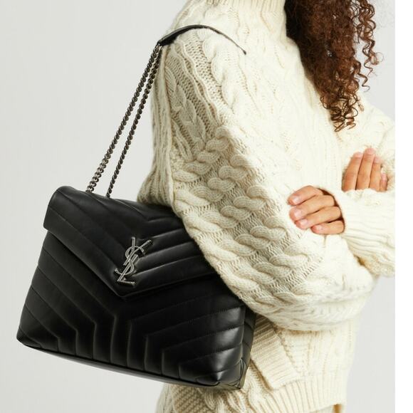 Saint Laurent YSL Matelasse Calfskin LouLou Quilted Medium Shoulder Bag - Picture 1 of 15